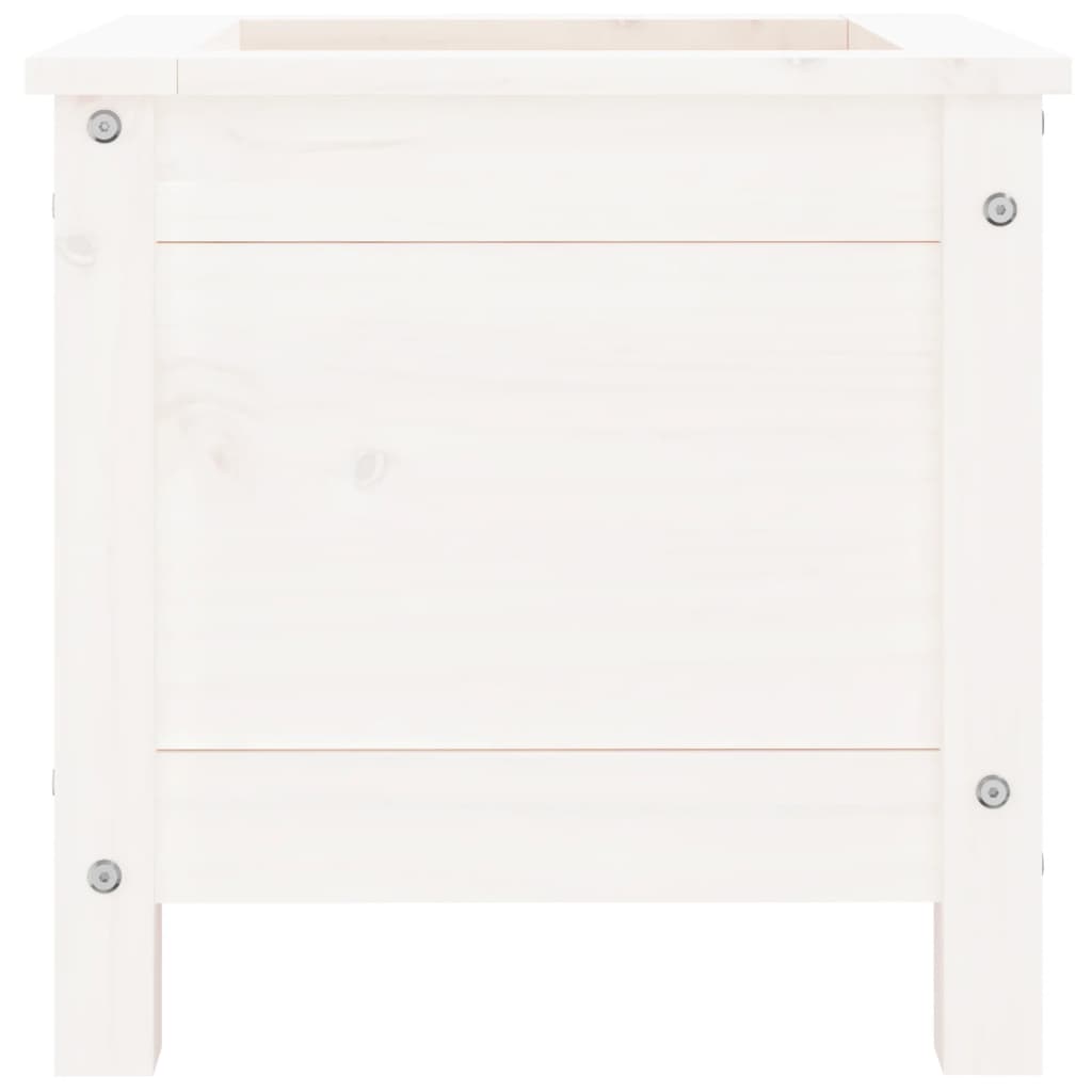 vidaXL Pflanzkübel Weiß 40x40x39 cm Massivholz Kiefer