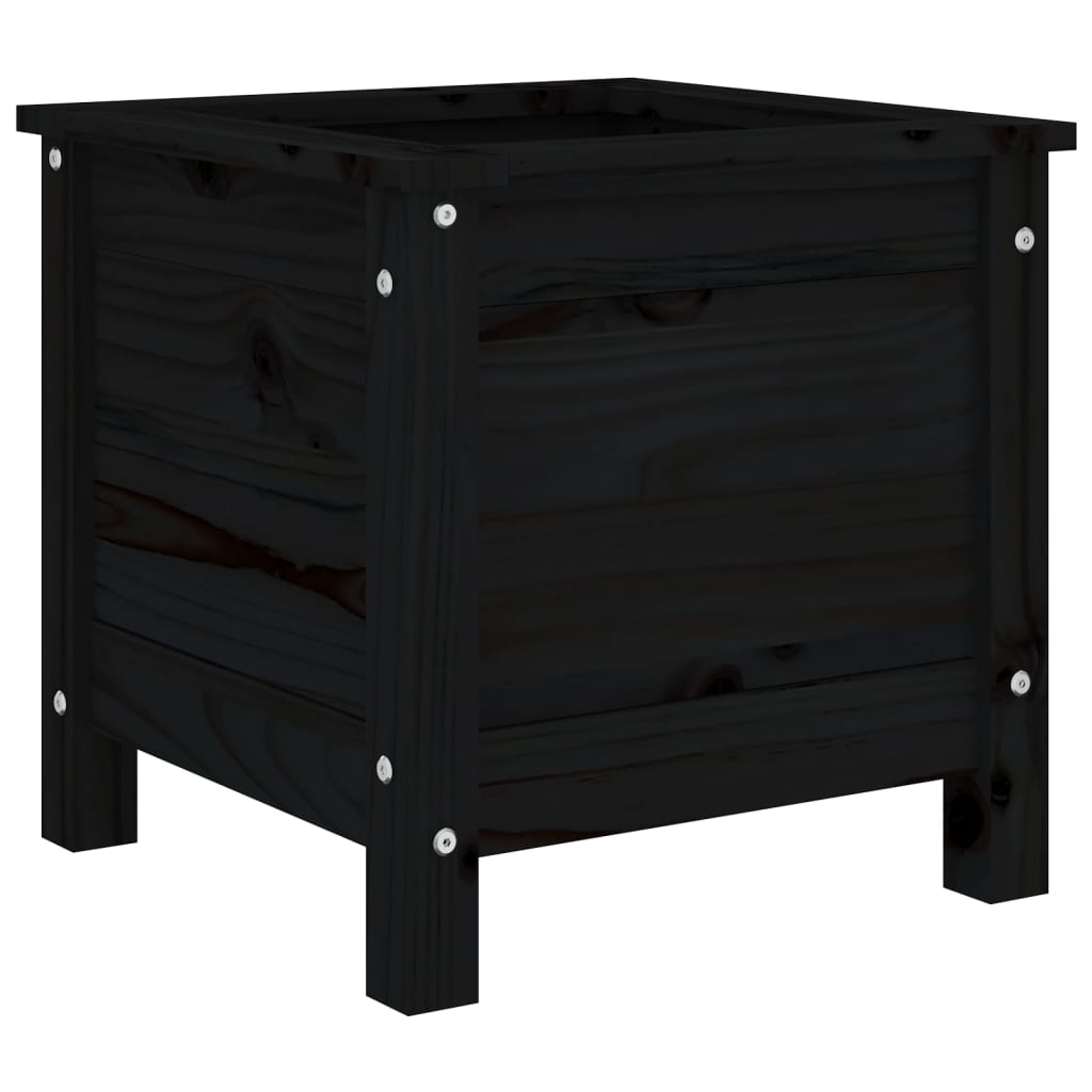 vidaXL Pflanzkübel Schwarz 40x40x39 cm Massivholz Kiefer