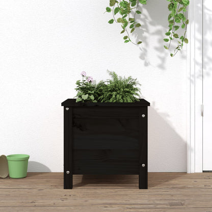 vidaXL Pflanzkübel Schwarz 40x40x39 cm Massivholz Kiefer