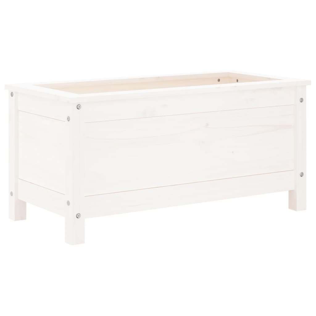 vidaXL Pflanzkübel Weiß 82,5x40x39 cm Massivholz Kiefer