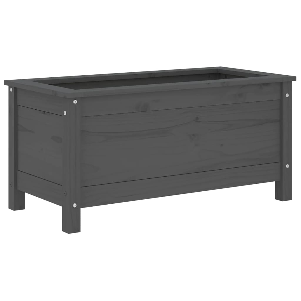 vidaXL Pflanzkübel Grau 82,5x40x39 cm Massivholz Kiefer