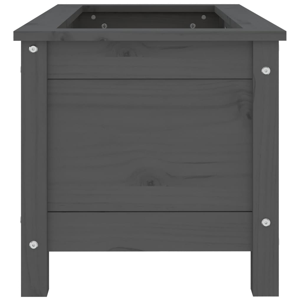 vidaXL Pflanzkübel Grau 82,5x40x39 cm Massivholz Kiefer