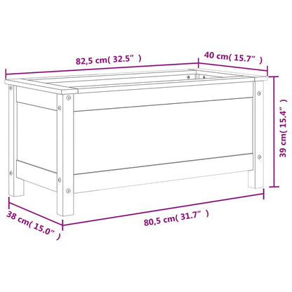 vidaXL Pflanzkübel Grau 82,5x40x39 cm Massivholz Kiefer
