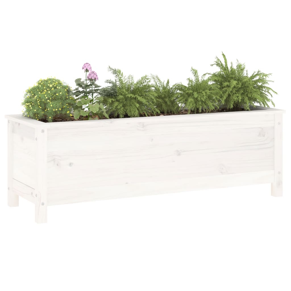 vidaXL Hochbeet Weiß 119,5x40x39 cm Massivholz Kiefer