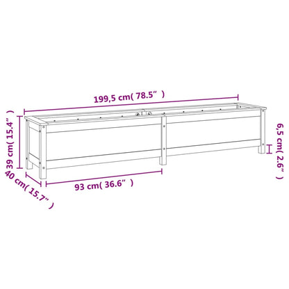 vidaXL Hochbeet Grau 199,5x40x39 cm Massivholz Kiefer