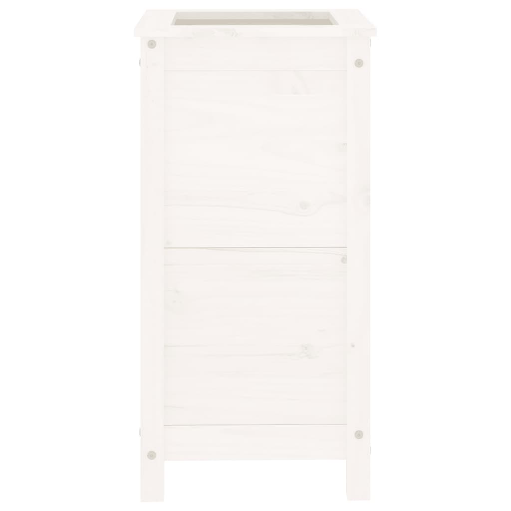 vidaXL Pflanzkübel Weiß 40x40x78 cm Massivholz Kiefer