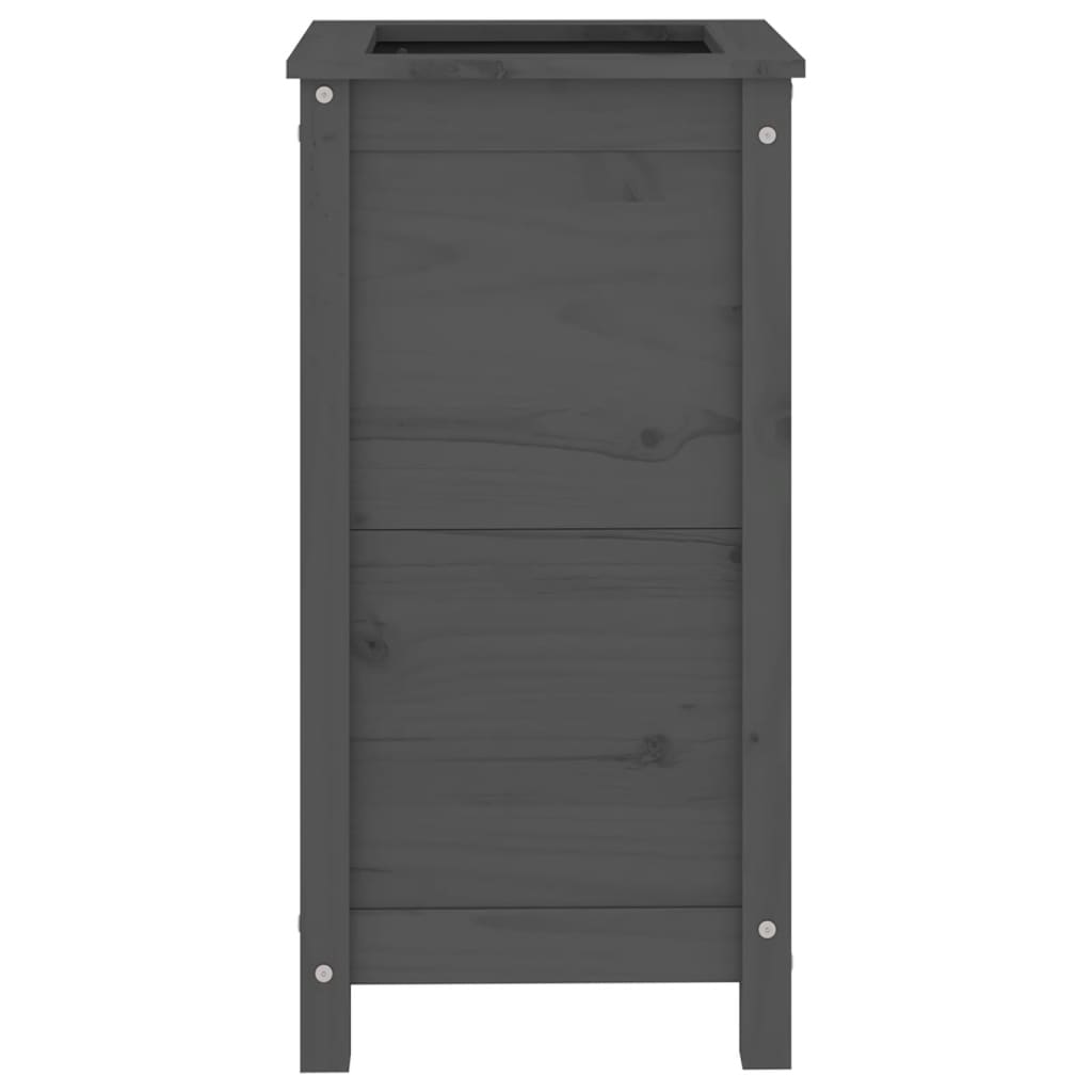 vidaXL Pflanzkübel Grau 40x40x78 cm Massivholz Kiefer
