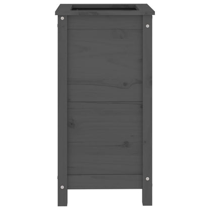 vidaXL Pflanzkübel Grau 40x40x78 cm Massivholz Kiefer