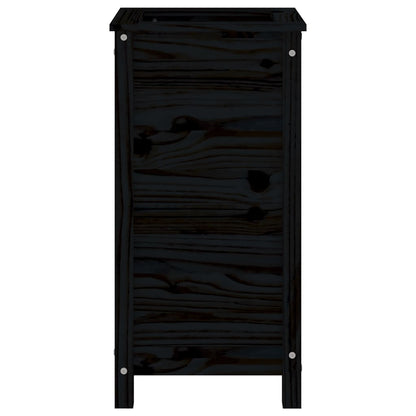 vidaXL Pflanzkübel Schwarz 40x40x78 cm Massivholz Kiefer