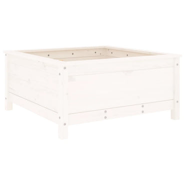 vidaXL Bac à fleurs Blanc 82,5x82,5x39 cm Bois de pin massif