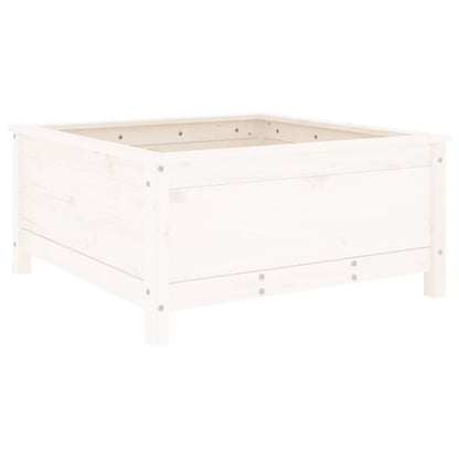 vidaXL Pflanzkübel Weiß 82,5x82,5x39 cm Massivholz Kiefer