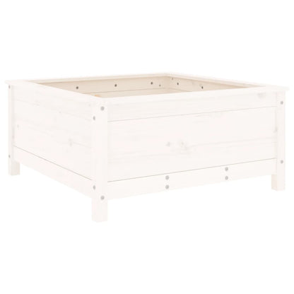 vidaXL Pflanzkübel Weiß 82,5x82,5x39 cm Massivholz Kiefer