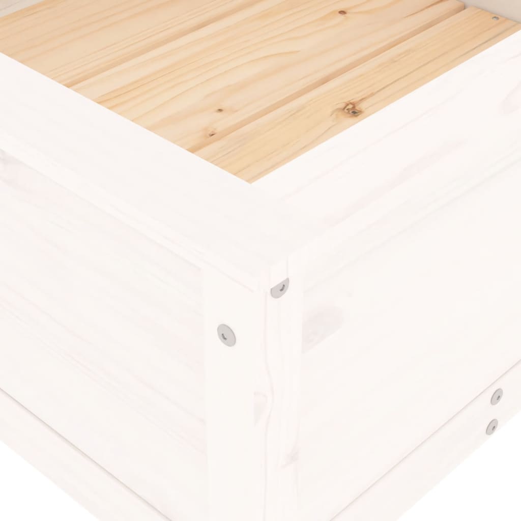 vidaXL Pflanzkübel Weiß 82,5x82,5x39 cm Massivholz Kiefer