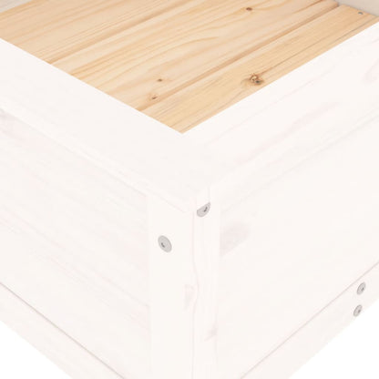 vidaXL Pflanzkübel Weiß 82,5x82,5x39 cm Massivholz Kiefer