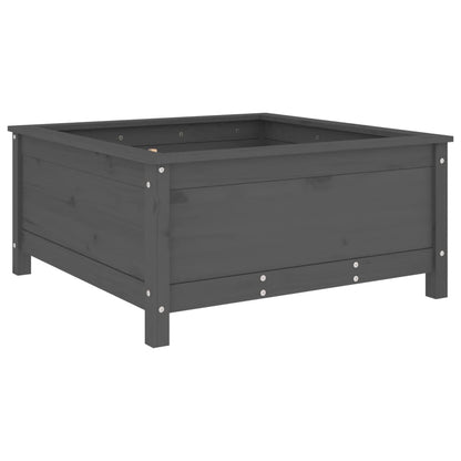 vidaXL Pflanzkübel Grau 82,5x82,5x39 cm Massivholz Kiefer