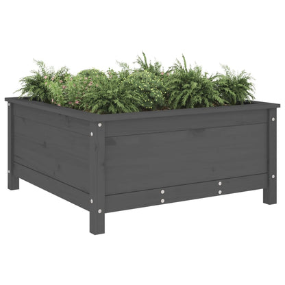 vidaXL Pflanzkübel Grau 82,5x82,5x39 cm Massivholz Kiefer