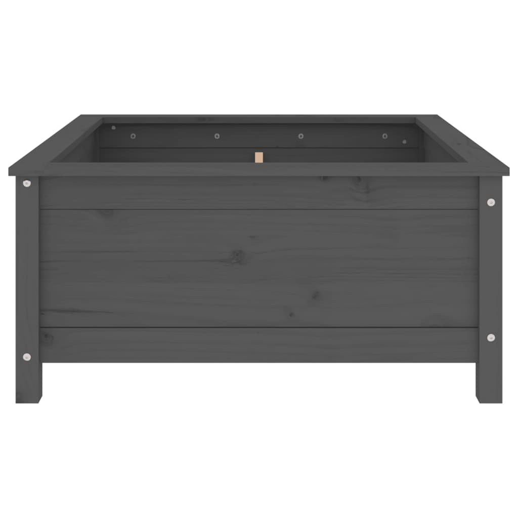 vidaXL Pflanzkübel Grau 82,5x82,5x39 cm Massivholz Kiefer