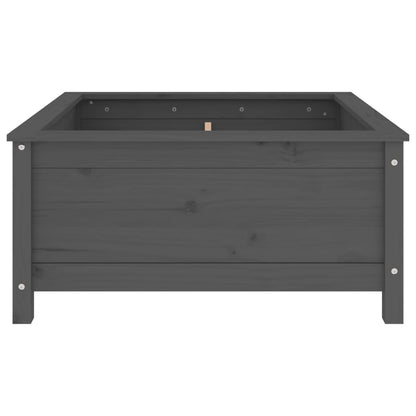 vidaXL Pflanzkübel Grau 82,5x82,5x39 cm Massivholz Kiefer