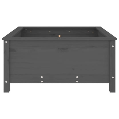 vidaXL Pflanzkübel Grau 82,5x82,5x39 cm Massivholz Kiefer