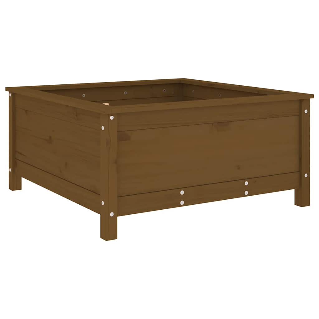 vidaXL Pflanzkübel Honigbraun 82,5x82,5x39 cm Massivholz Kiefer