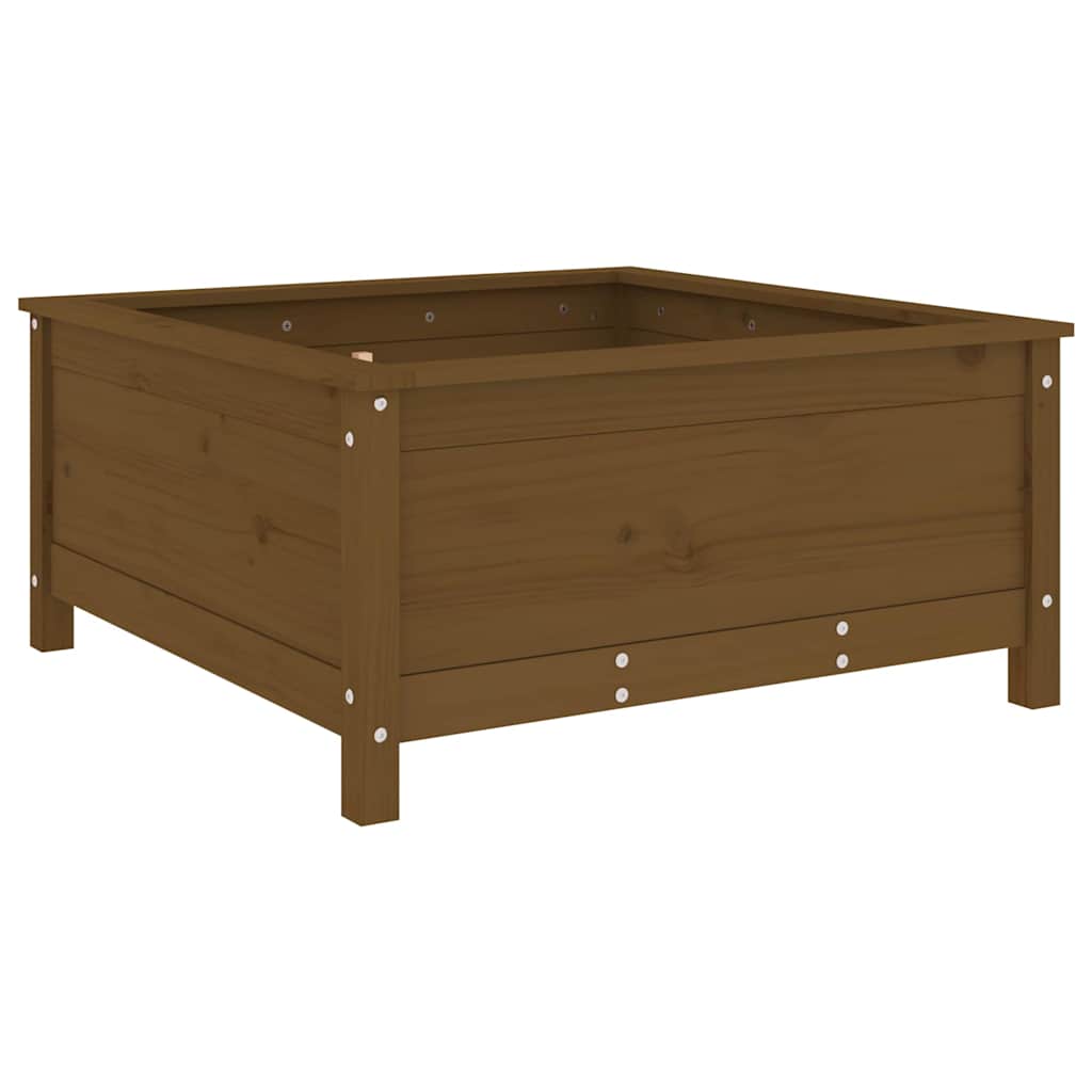 vidaXL Pflanzkübel Honigbraun 82,5x82,5x39 cm Massivholz Kiefer