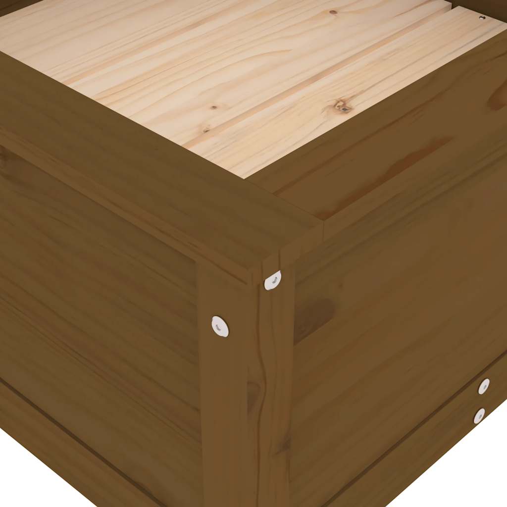 vidaXL Pflanzkübel Honigbraun 82,5x82,5x39 cm Massivholz Kiefer
