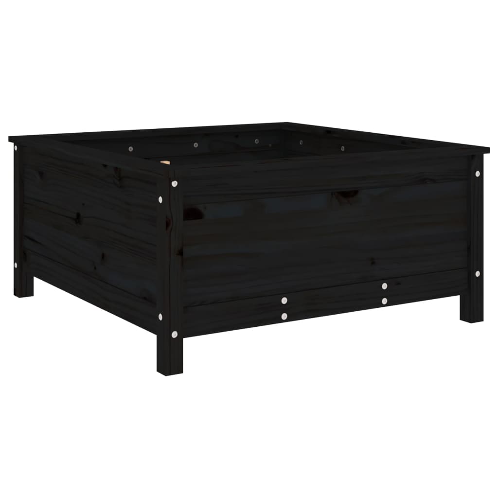 vidaXL Pflanzkübel Schwarz 82,5x82,5x39 cm Massivholz Kiefer