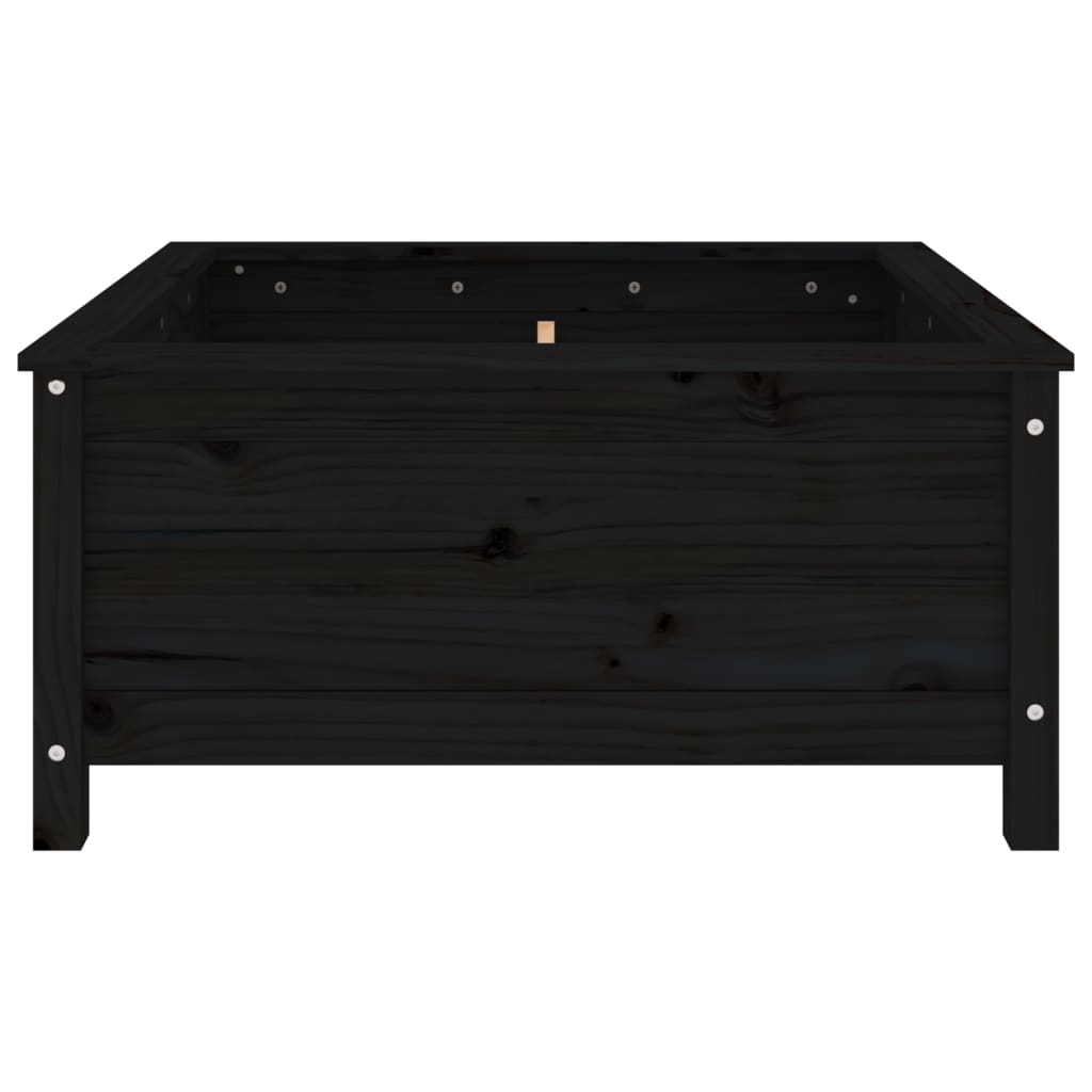 vidaXL Pflanzkübel Schwarz 82,5x82,5x39 cm Massivholz Kiefer