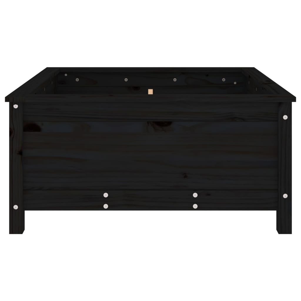 vidaXL Pflanzkübel Schwarz 82,5x82,5x39 cm Massivholz Kiefer