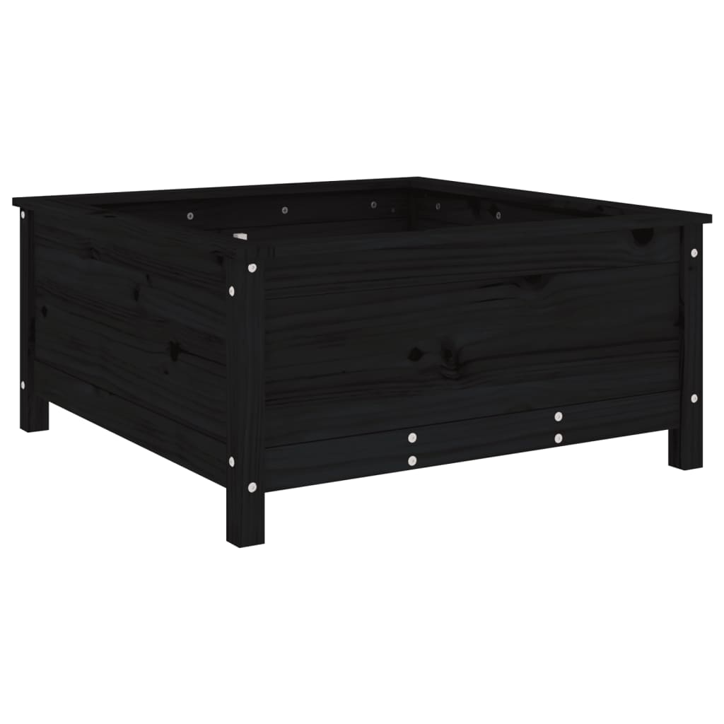 vidaXL Pflanzkübel Schwarz 82,5x82,5x39 cm Massivholz Kiefer