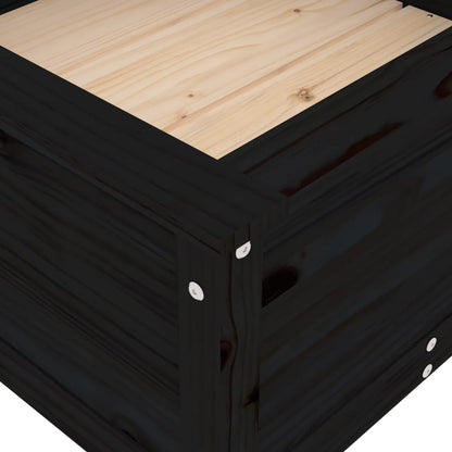 vidaXL Pflanzkübel Schwarz 82,5x82,5x39 cm Massivholz Kiefer