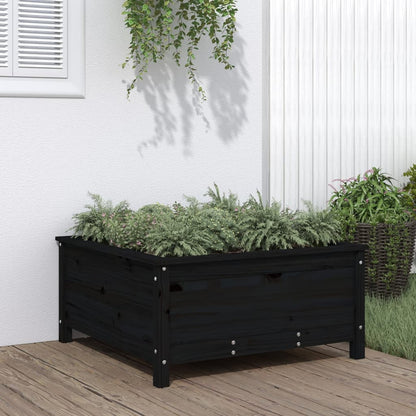 vidaXL Pflanzkübel Schwarz 82,5x82,5x39 cm Massivholz Kiefer