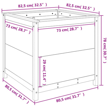 vidaXL Pflanzkübel 82,5x82,5x78 cm Massivholz Kiefer