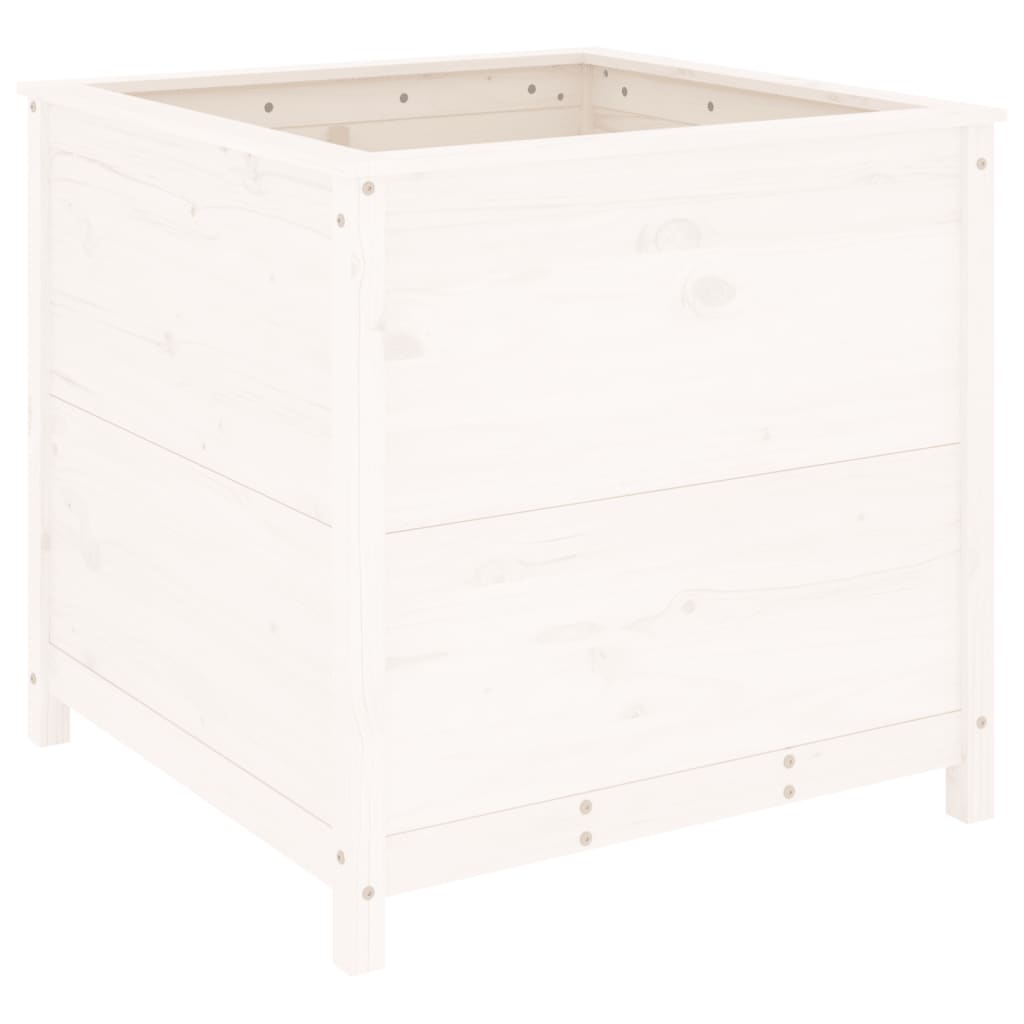 vidaXL Pflanzkübel Weiß 82,5x82,5x78 cm Massivholz Kiefer