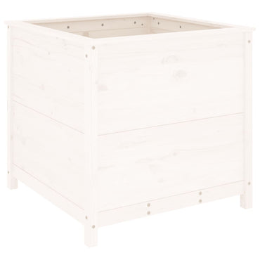 vidaXL Pflanzkübel Weiß 82,5x82,5x78 cm Massivholz Kiefer