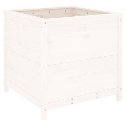 vidaXL Pflanzkübel Weiß 82,5x82,5x78 cm Massivholz Kiefer