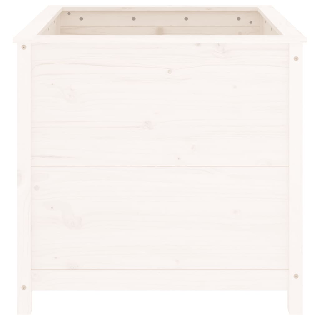 vidaXL Pflanzkübel Weiß 82,5x82,5x78 cm Massivholz Kiefer