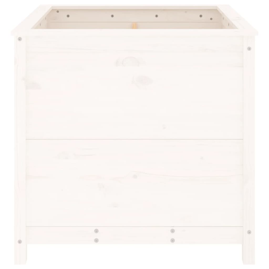 vidaXL Pflanzkübel Weiß 82,5x82,5x78 cm Massivholz Kiefer
