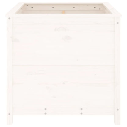 vidaXL Pflanzkübel Weiß 82,5x82,5x78 cm Massivholz Kiefer