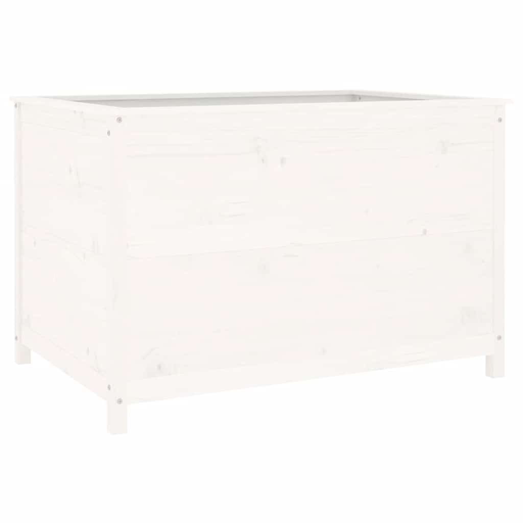 vidaXL Hochbeet Weiß 119,5x82,5x78 cm Massivholz Kiefer
