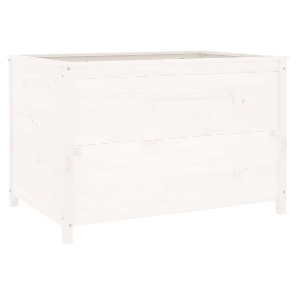 vidaXL Hochbeet Weiß 119,5x82,5x78 cm Massivholz Kiefer