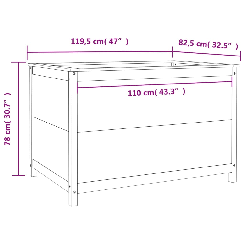vidaXL Hochbeet 119,5x82,5x78 cm Massivholz Douglasie