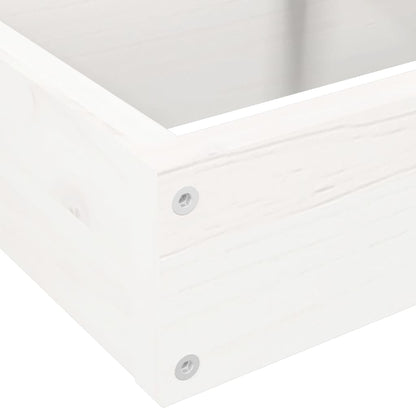 vidaXL Pflanzentreppe 4 Stufen 80,5x79x36 cm Weiß Massivholz Kiefer