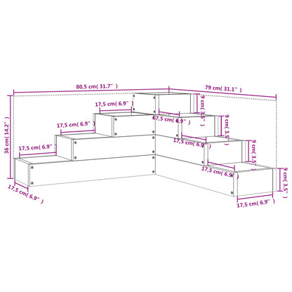vidaXL Pflanzentreppe 4 Stufen 80,5x79x36 cm Massivholz Douglasie