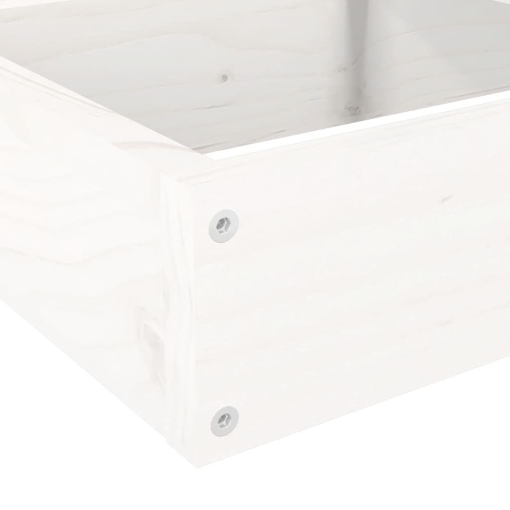 vidaXL Pflanzentreppe 4 Stufen 106x104,5x36 cm Weiß Massivholz Kiefer