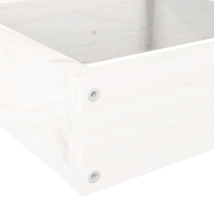 vidaXL Pflanzentreppe 4 Stufen 106x104,5x36 cm Weiß Massivholz Kiefer