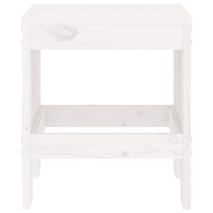 vidaXL Gartenhocker 2 Stk. Weiß 40x36x45 cm Massivholz Kiefer