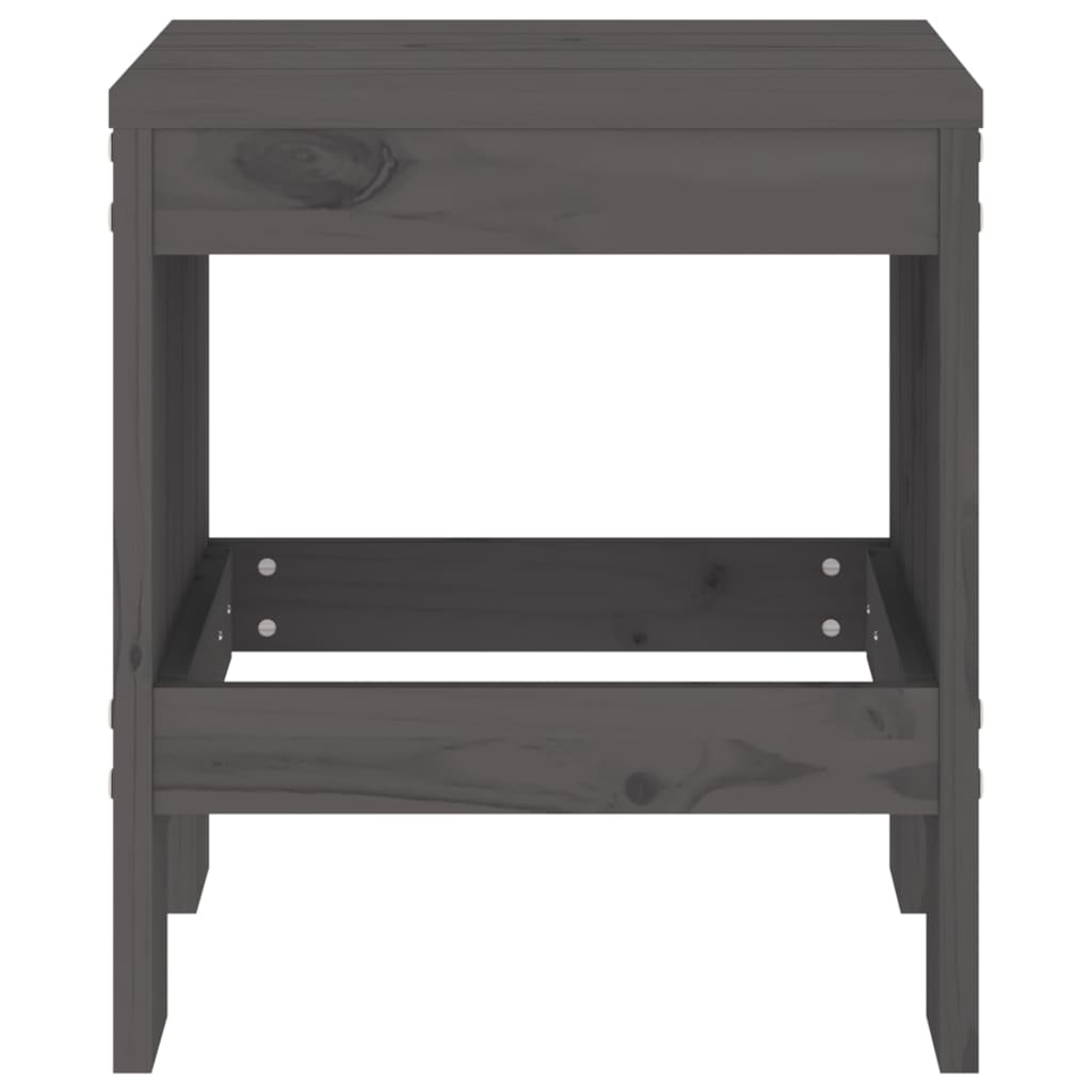 vidaXL Gartenhocker 2 Stk. Grau 40x36x45 cm Massivholz Kiefer