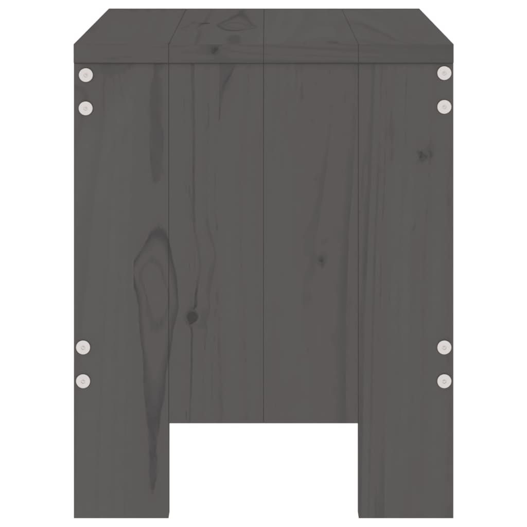 vidaXL Gartenhocker 2 Stk. Grau 40x36x45 cm Massivholz Kiefer