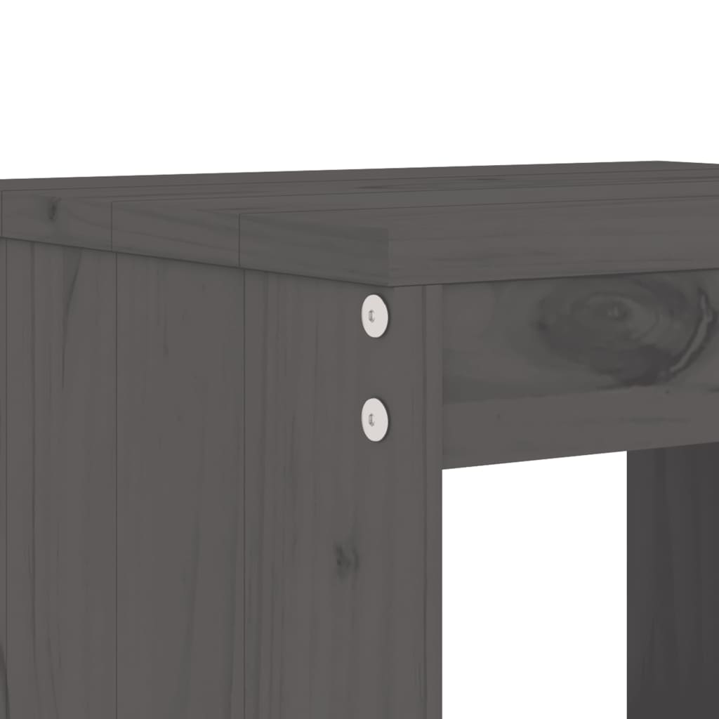 vidaXL Gartenhocker 2 Stk. Grau 40x36x45 cm Massivholz Kiefer